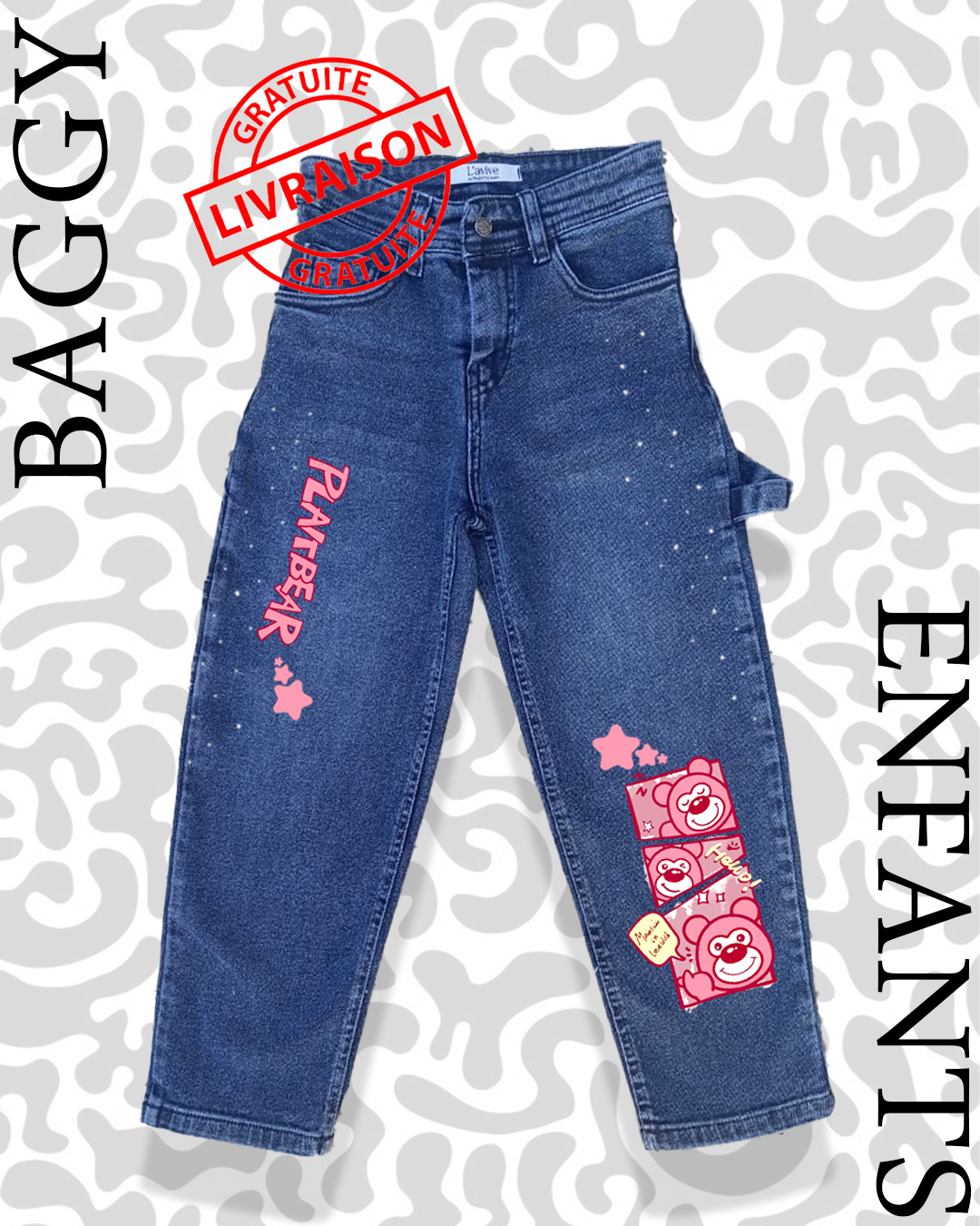 baggy blue plaitber