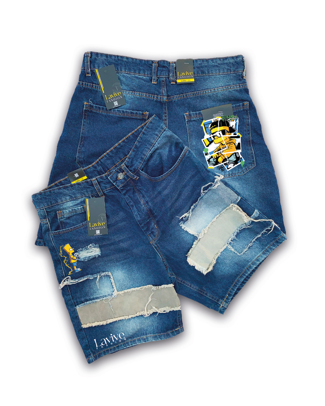  short Cartoon Graphic & Distressed