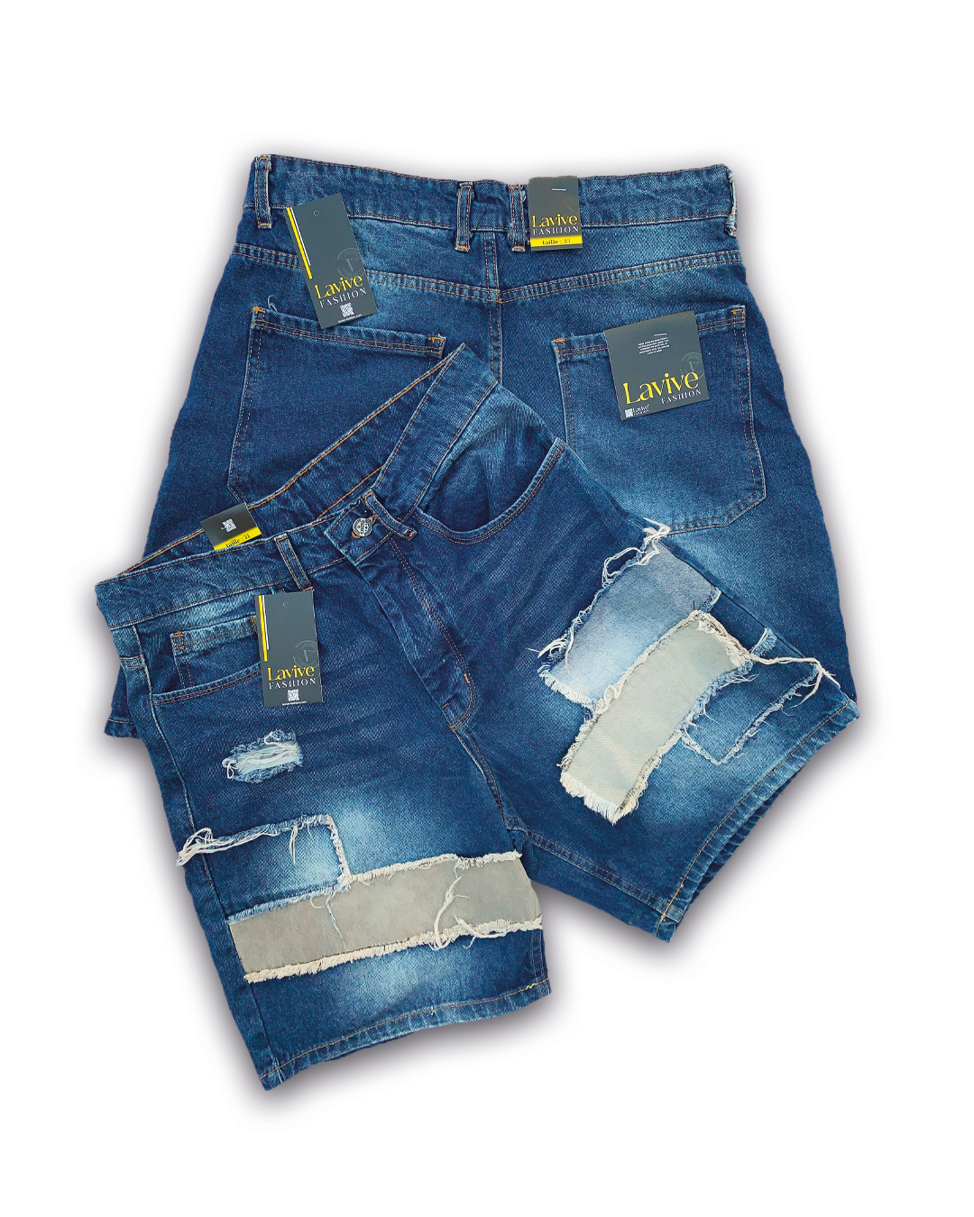 short Distressed Patchwork